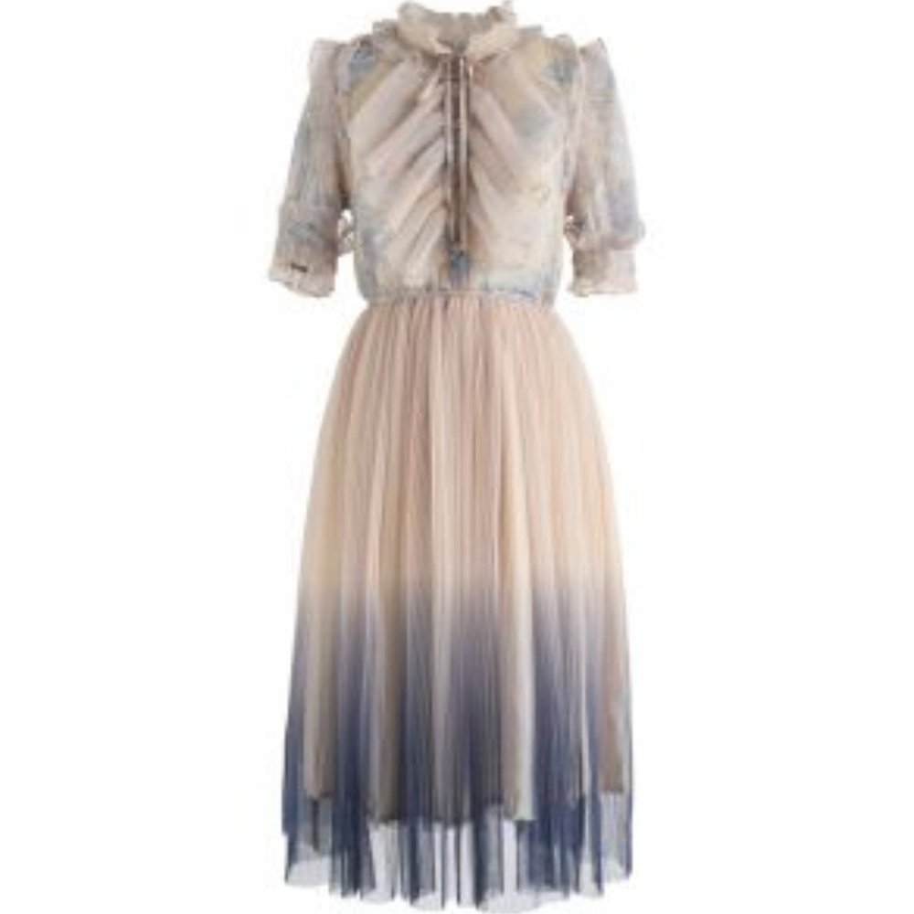 ChicWish *NWT* We Know It All Gradient Pleated Mesh Tulle Dress